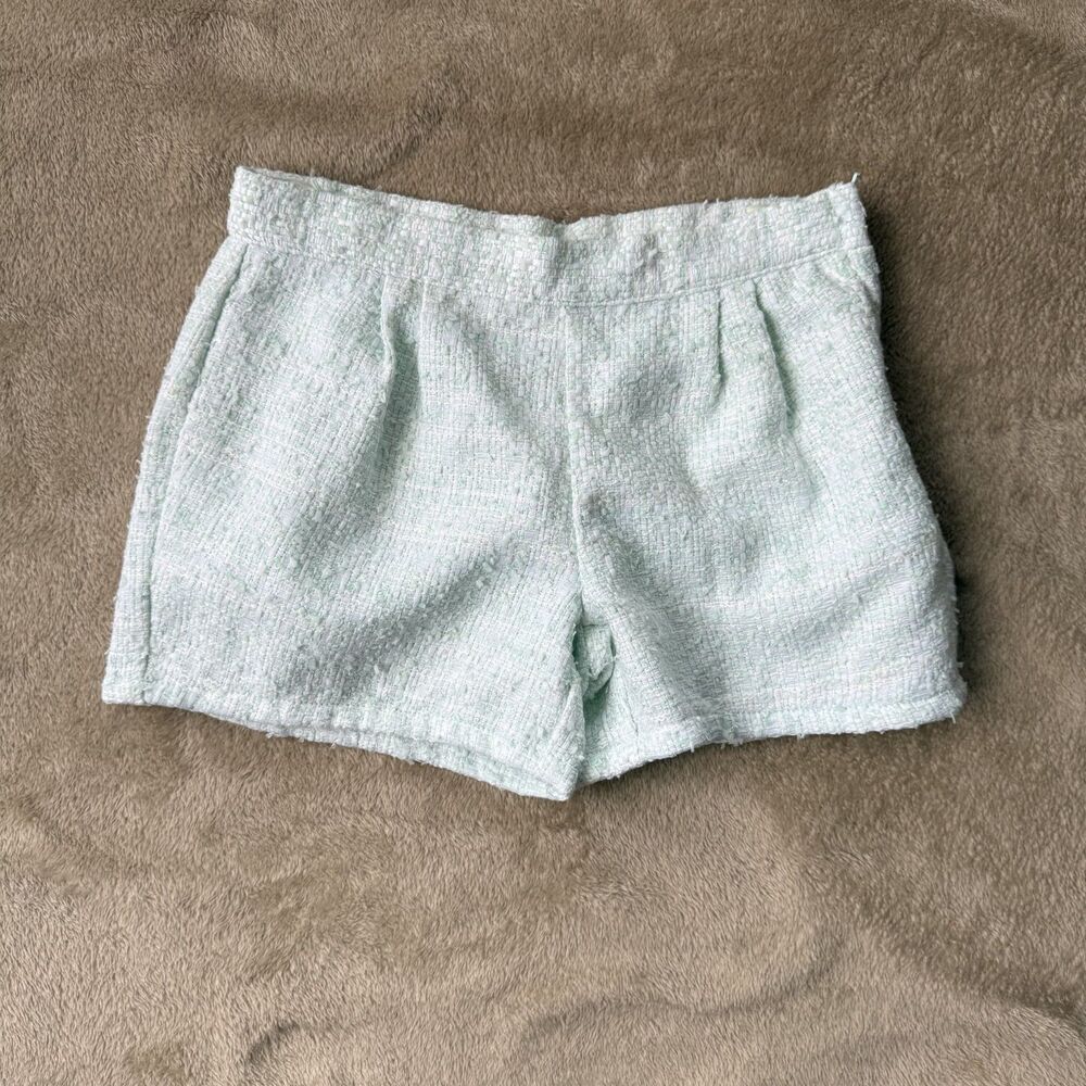 Janie and Jack Girls Shorts Size 12 Green White Gently Used